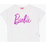 Barbie Payetli Beyaz - Pembe Kız Çocuk T-Shirt BRB6SG-TST6020