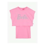 Barbie Pembe Kız Çocuk Baskılı Elbise BRB6SG-ELB6458