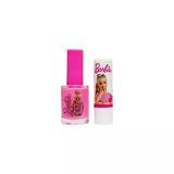 Barbie Pembe Oje ve Dudak Koruyucu Seti Parlak Bitiş 10 ml Uzun Süre Kalıcı