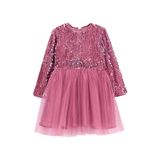 Barbie Pullu Pembe Kız Çocuk Abiye Elbise BRB5WG-ELB6661
