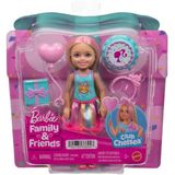 Barbie Sarı Saçlarında Pembe Meçler Olan Ve Doğum Günü Temasına Uygun Renkli Bir Elbise Giyen 15 Cm'