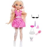 Barbie Sarı saçlı ve eklemleri bükülebilen Barbie Dream Besties 'Malibu' bebek ve aksesuarları, makyaj temalı oyuncaklar, JKP50