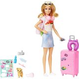 Barbie Seyahatte Bebeği ve Aksesuarları (4 Adet)