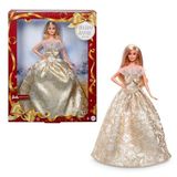 Barbie Signature bebek, gümüş ve altın rengi elbise giyen sarı saçlı Barbie 2025 Mutlu Yıllar bebeği, sezona özel koleksiyonluk hediye, sergilenebilir ambalaj ve bebek standı, JBH95