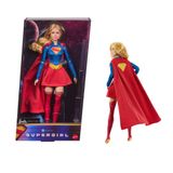 Barbie Signature DC Supergirl bebek, süper kahraman kostümü ve peleriniyle koleksiyona uygun sarışın bebek, özel ambalaj ve bebek standı, JJY04