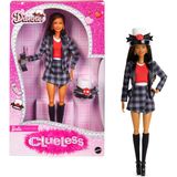 Barbie Signature oyuncak bebek, Clueless Dionne koleksiyoncu mankeni, siyah-beyaz kareli takım elbise, silindir ve cep telefonu aksesuarı, JBJ47