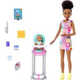 Barbie Skipper Doll & Playset With Accessories, Yemek Zamanı Temalı Bebek Bakıcılığı Seti, Renk Deği