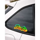 Barbie Sticker Jdm Araba-Motosiklet Cam Etiket Baskes Hologram Sticker 9X4CM - Çok Renkli - 9x4 Cm