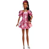 Barbie Stil İkonu Bebek, Balon Etekli Metalik Mercan Rengi Elbise Giyen Ve Güneş Gözlüğü, Mücevher V