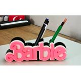 Barbie Tasarımlı Estetik Masa Üstü Kalemlik - Pembe Ofis Ve Oda Organizeri
