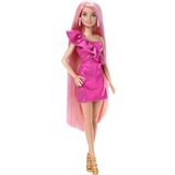 Barbie Upuzun Muhteşem Saçlı Bebekler Pembe Saçlı Bebek Barbie Upuzun Muhteşem Saçlı Bebekler™, ekstra uzun sarı saçlı bebek ve stil aksesuarları JDC85