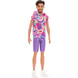 Barbie® Yakışıklı Ken Bebekler (Fashionistas) - Renkli T-shirtlü Esmer, 3Y+, HRH26