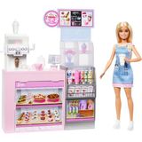 Barbie'nin Kahve Dükkanı Barbie'nin Kahve Dükkanı Oyun Seti Sarışın Barista Barbie, Kahve Makinesi V - Standart