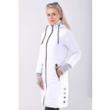 Barbora 805 Kışlık Kapüşonlu Uzun Şişme Beyaz Kadın Mont