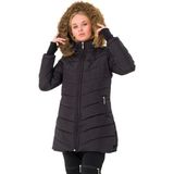 Barbora BT121SIYAHH1 Kışlık Eldivenli Kapüşonu Kürklü Kadın Şişme Mont