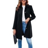 Barbora Dikiş Detaylı Kadın Kaşe Kaban - XL - Siyah