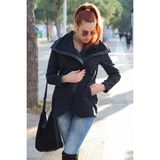 Barbora Kaşmir Yaka Bayan Kaban - Siyah