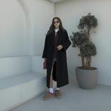 Barbora Kışlık Astarlı Detaylı Kadın Kaşmir Kaban - Siyah