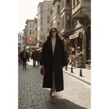 Barbora Kışlık Detaylı Kadın Kaşmir Kaban - Sarı