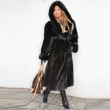 Barbora Kışlık Kürk Kadın Ceket Tam Boy BT296SIYAH2 - XXL