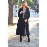 Barbora Kışlık Kürk Kadın Ceket Tam Boy TR296SIYAH - XXL