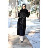 Barbora Kışlık Kürk Kadın Ceket Tam Tesettür Boy bt296siyahtesettür9