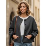 Barbora Şehir Stili 2 Iplik Kadın Kısa Ceket - Gri