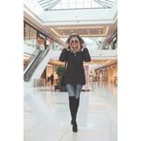 Barbora Siyah Kışlık Yaka Kürklü Uzun Kadın Şişme Mont Su İtici Özellikli Günlük Kullanım İçin - 2XL