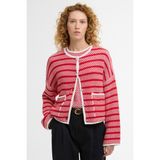 Barbour Polly Knitted Hırka RE16 Poppy Red Stripe - Kırmızı