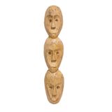 BARC AHŞAP DEKORATİF 3 KAFALI MASKE 60 CM DUVAR SÜSÜ 3LÜ MASK