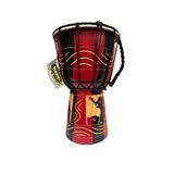 BARC Ahşap Djembe Otantik Çalgı 25CM Darbuka-Davul-Bongo Kongo Keçi Derisi El yapımı Kırmızı