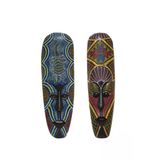 Barc Ahşap Otantik 2 Li Maske Set Duvar Süsü 50Cm Kabile Maskeler Duvar Dekoru