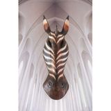 BARC AHŞAP OTANTİK MASK ZEBRA ÇİZGİLİ 50CM DUVAR SÜSÜ DEKORATİF MASKE