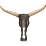 BARC DEKORATİF AHŞAP BOYNUZLU BUFFALO KAFA DUVAR SÜSÜ 40CM DUVAR DEKORU