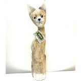 Barc Shop Ahşap Dekoratif Kedi 60 Cm A. Kahve Otantik El Yapımı Biblo