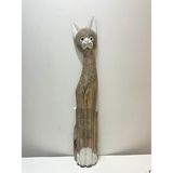 Barc Shop Ahşap Dekoratif Kedi 60 cm K.kahve Otantik El Yapımı Biblo