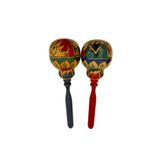 Barc Shop Ahşap Maracas 2'li Set Büyük Yuvarlak 27cm Müzik Aleti Otantik Çalgı Enstrüman Marakas 2 Adet