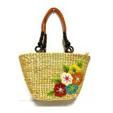 Barc Shop Hasır Bambu Rattan El Çantası Organik 35X25 Cm El İşçiliği