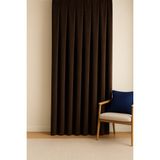 Barcelona Kadife Dokulu Fon Perde Kahverengi (Pilesiz) - 100 x 250 cm