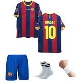 Barcelon'a Messi 2011 London Retro Futbol Çocuk Forması 4'lü Set Çorap+Bileklik Hediyeli - 5 - 6 Yaş - Bordo-Mavi