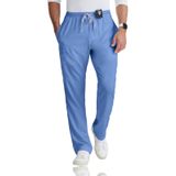 BARCO Grey's Anatomy Scrubs - Erkekler için Evan Scrub Pantolon, Fermuarlı Elastik Bel, Düz Bacak Erkek Ovma Pantolonu, Ciel Mavi, XS Uzun