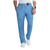 BARCO Grey's Anatomy Scrubs - Erkekler için Evan Scrub Pantolon, Fermuarlı Elastik Bel, Düz Bacak Erkek Ovma Pantolonu, Ciel Mavi, XS