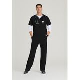 Barco One Valocity BOT195 – 0217 Erkek Scrubs Takım – İthal, Hafif ve Nefes Alabilen Doktor / Hemşire Forması - Siyah - XL
