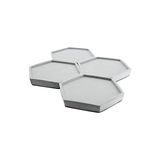 Bardak Altlığı Gri Mantar Tabanlı 4'lü Set 11,5 x 10 x 1,5 cm BTNMS-2018208 Btg-76 - Kestane Akaju - Option-1