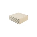 Bardak Altlığı,6’lı Set,Masaüstü Yuvarlak Cup Coaster,Vegan Suni Deri,11x11 cm.,Bej