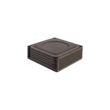 Bardak Altlığı,6’lı Set,Masaüstü Yuvarlak Cup Coaster,Vegan Suni Deri,11x11 cm.,Kahverengi