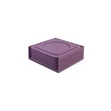 Bardak Altlığı,6’lı Set,Masaüstü Yuvarlak Cup Coaster,Vegan Suni Deri,11x11 cm.,Lila