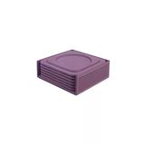 Bardak Altlığı,6’lı Set,Masaüstü Yuvarlak Cup Coaster,Vegan Suni Deri,11x11 cm.,Lila