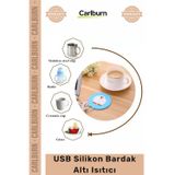 #BardakIsıtıcı Karbon Fiber Isıtma Pedli Taşınabilir Ofis Masaüstü Şık USB Silikon Bardak Altı Isıtı