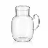 Bardaklı Borosilikat Cam Sürahi Seti 1.5 Lt, Kulplu, Isıya Dayanıklı, Modern Tasarım
